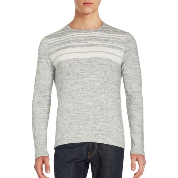 Vince. Other - Vince. Gray Cotton & Cashmere Blend Striped Tee L